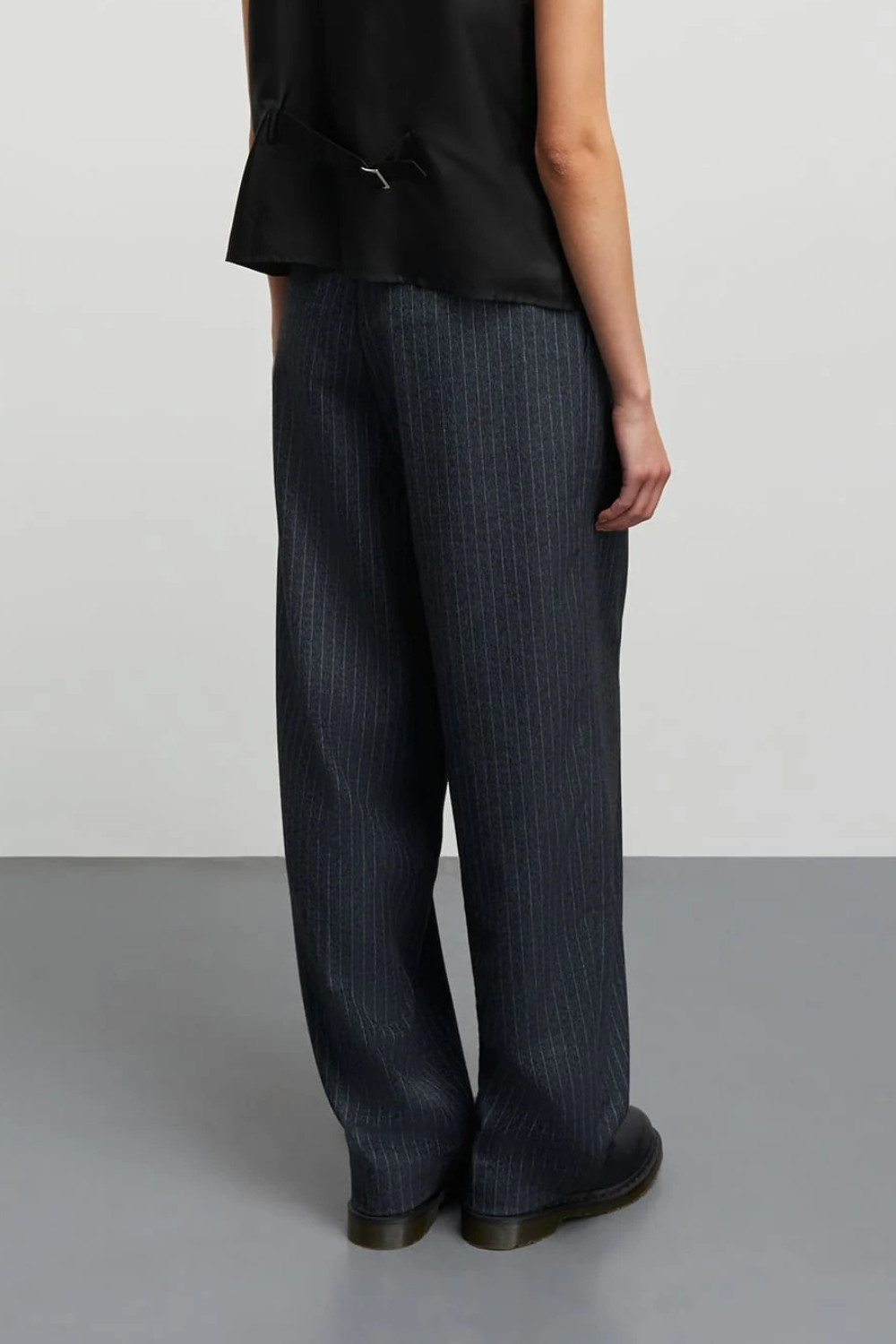 Pinstripe Melange Maria Pants - Parisian Night Melange - Mads Nørgaard-2