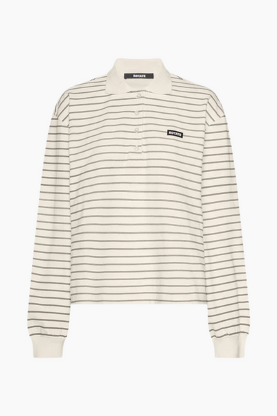 Pique Longsleeve Polo - Egret Comb - Rotate