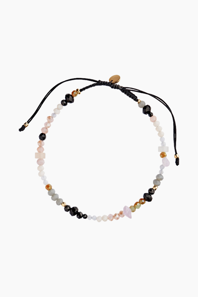 Planbørnefonden Shades Bracelet Soft Colors And Black Ribbon - Stine A