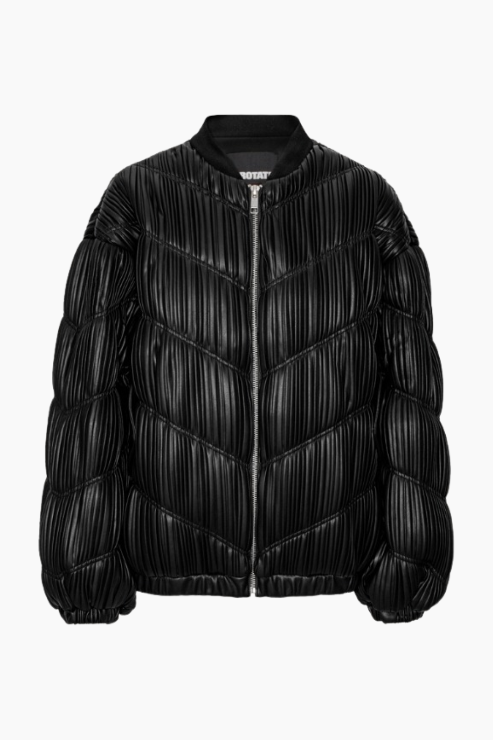 Pleated Bomber Jacket - Black - Rotate
