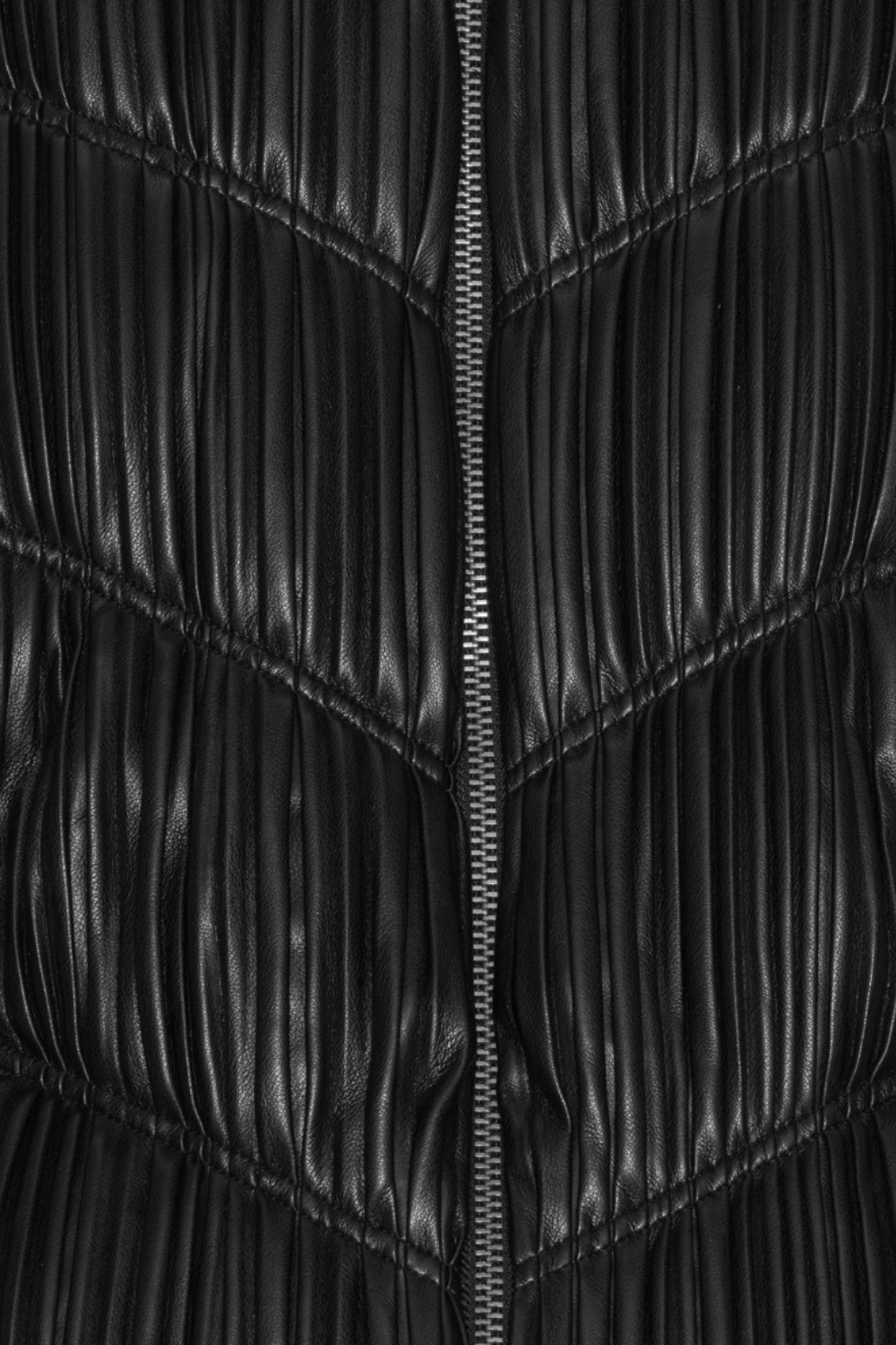 Pleated Bomber Jacket - Black - Rotate