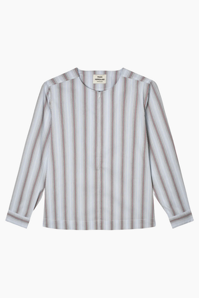 Poplinda Dana Shirt - Shadow Pinstripe/Winery - Mads Nørgaard