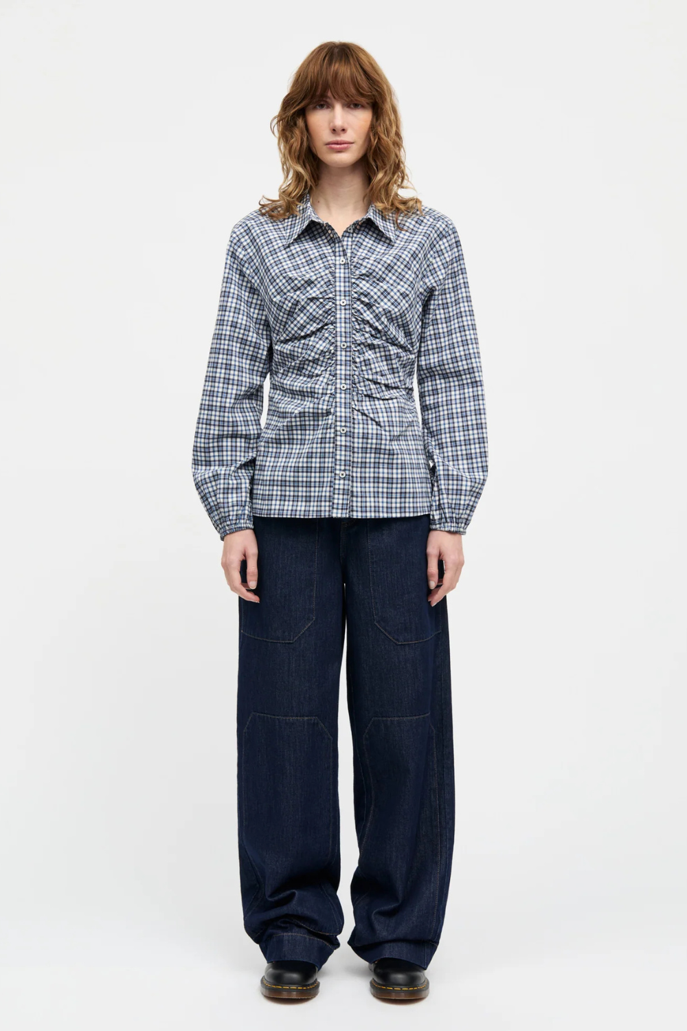 Poplinda Clara Shirt - Parisian Night Check - Mads Nørgaard-1