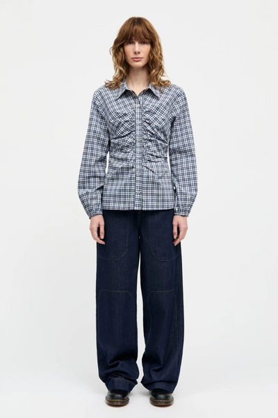 Poplinda Clara Shirt - Parisian Night Check - Mads Nørgaard-1