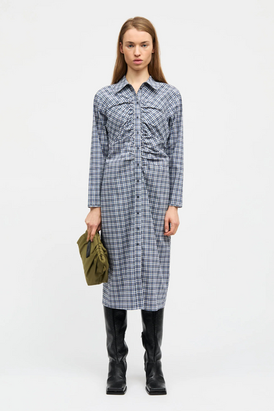 Poplinda Iris Dress - Parisian Night Check - Mads Nørgaard-1
