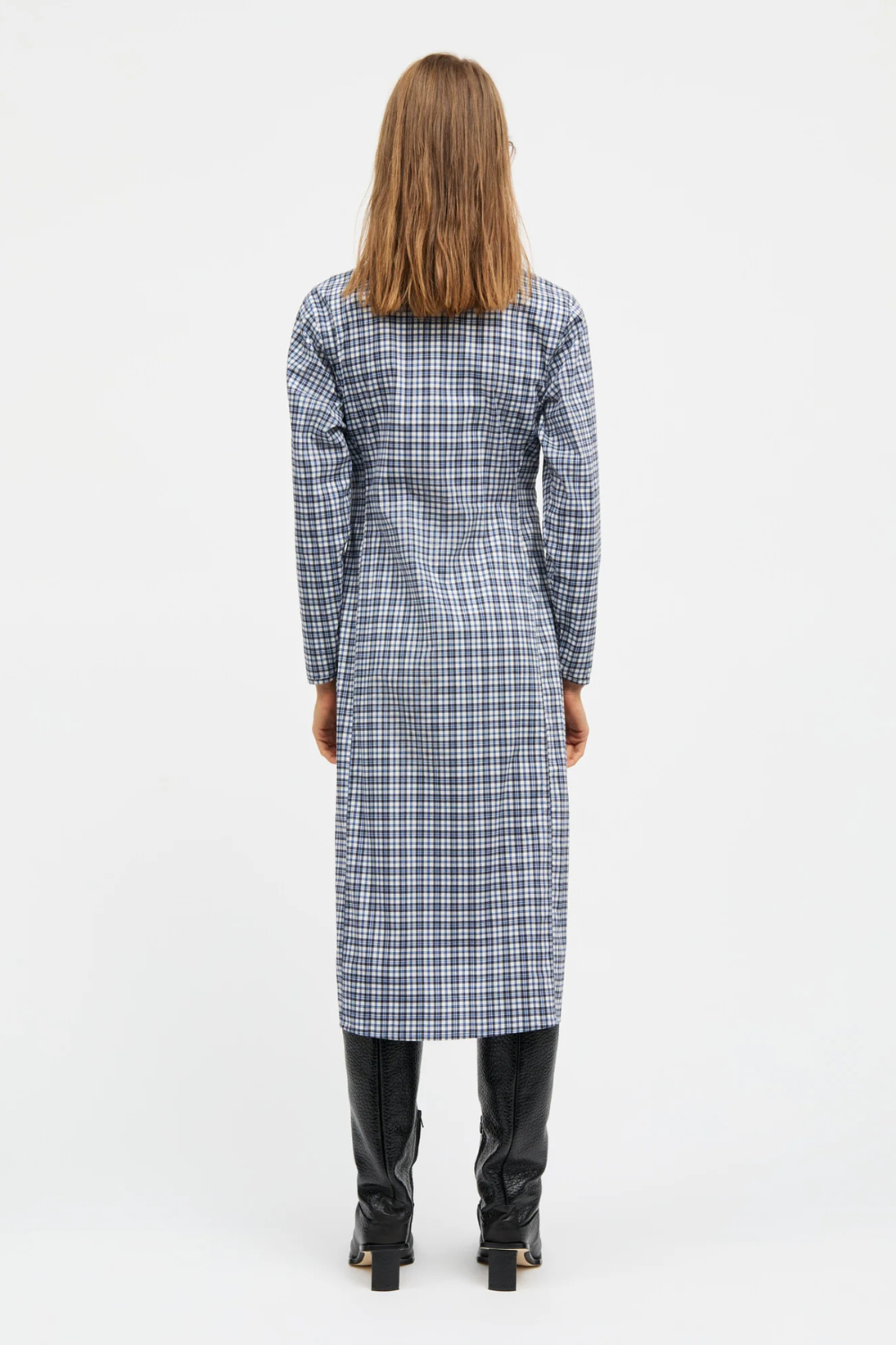 Poplinda Iris Dress - Parisian Night Check - Mads Nørgaard-3