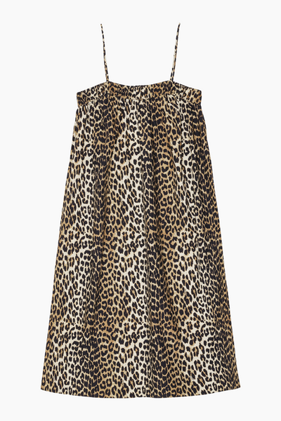 PrintedCottonMidiStrapDressF9354-Leopard-GANNI