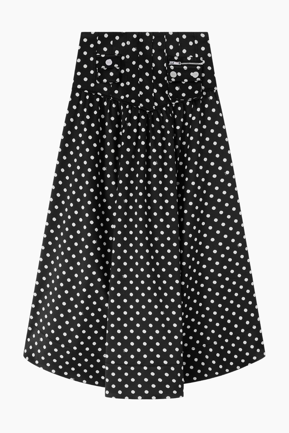 Printed Double Satin Corset Skirt A1090065 - Black - GANNI