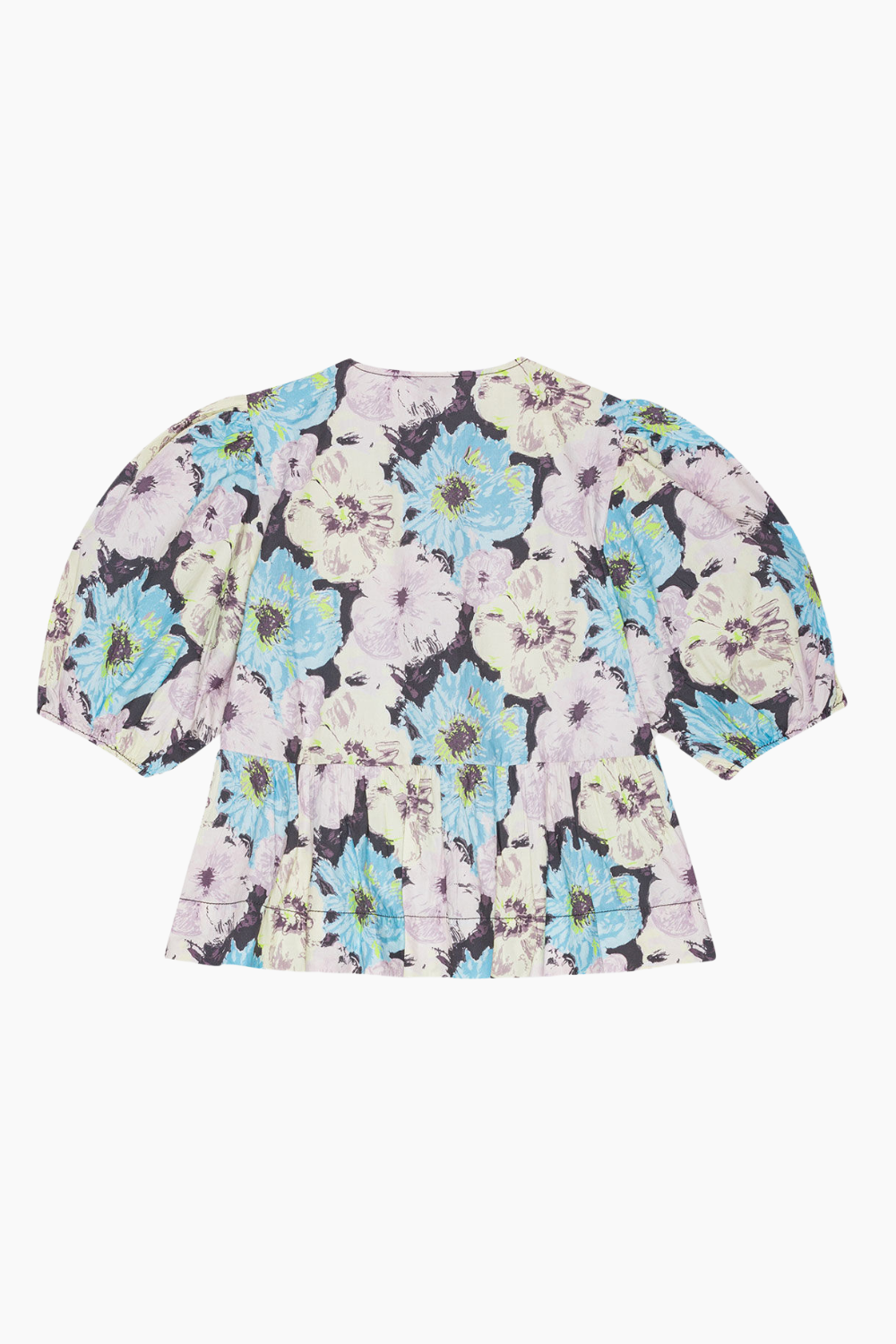 Printed Cotton Peplum Blouse W017 - Multicolour - GANNI-6