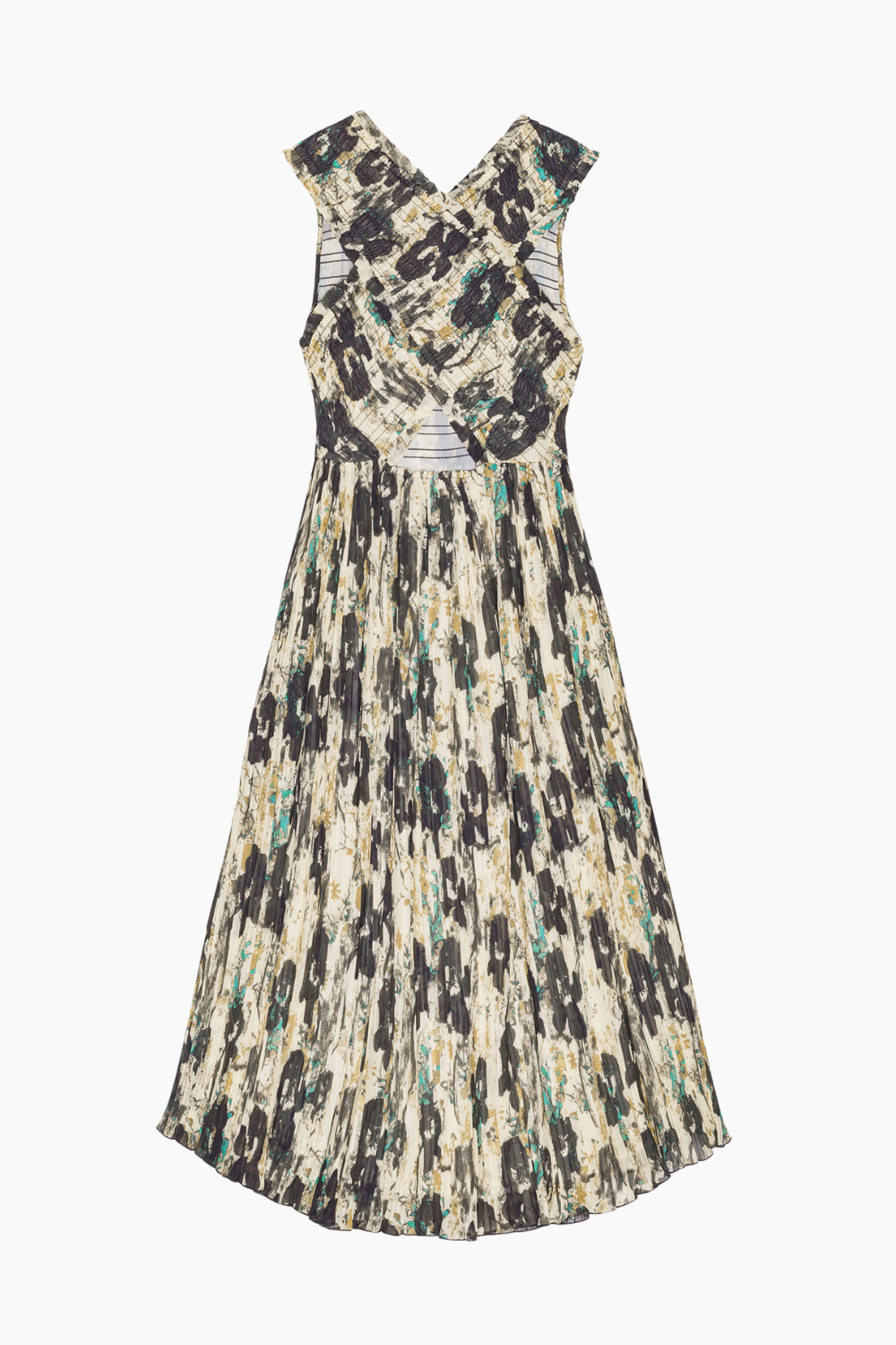 Printed Pleats Smock Midi Straps Dress W0209 - Afterglow - GANNI-2