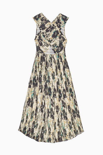 Printed Pleats Smock Midi Straps Dress W0209 - Afterglow - GANNI-2