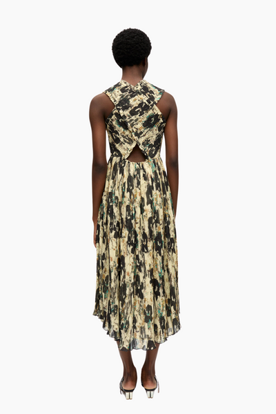 Printed Pleats Smock Midi Straps Dress W0209 - Afterglow - GANNI-4