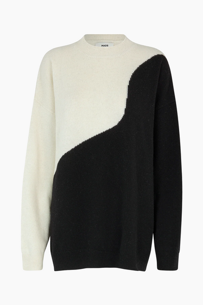 Recy Soft Snit Sandra Sweater - Black/Winter White - Mads Nørgaard