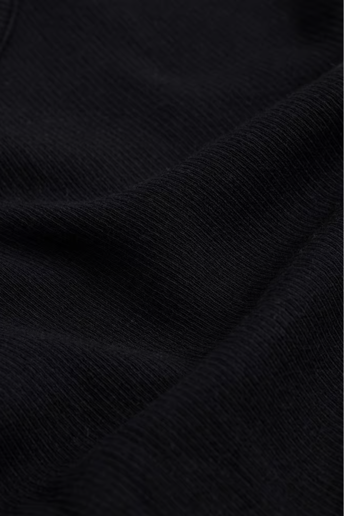 Rib Open Neck Tee - Black - Holzweiler