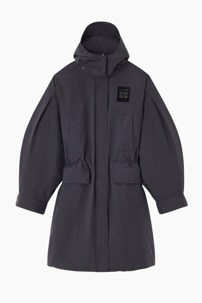 Ripstop Tri-Layer Parka Coat W1012 - Phantom - GANNI