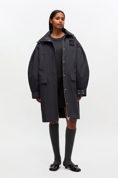 Ripstop Tri-Layer Parka Coat W1012 - Phantom - GANNI