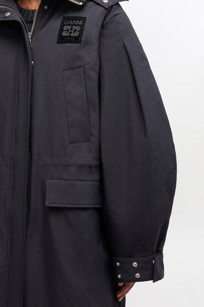 Ripstop Tri-Layer Parka Coat W1012 - Phantom - GANNI