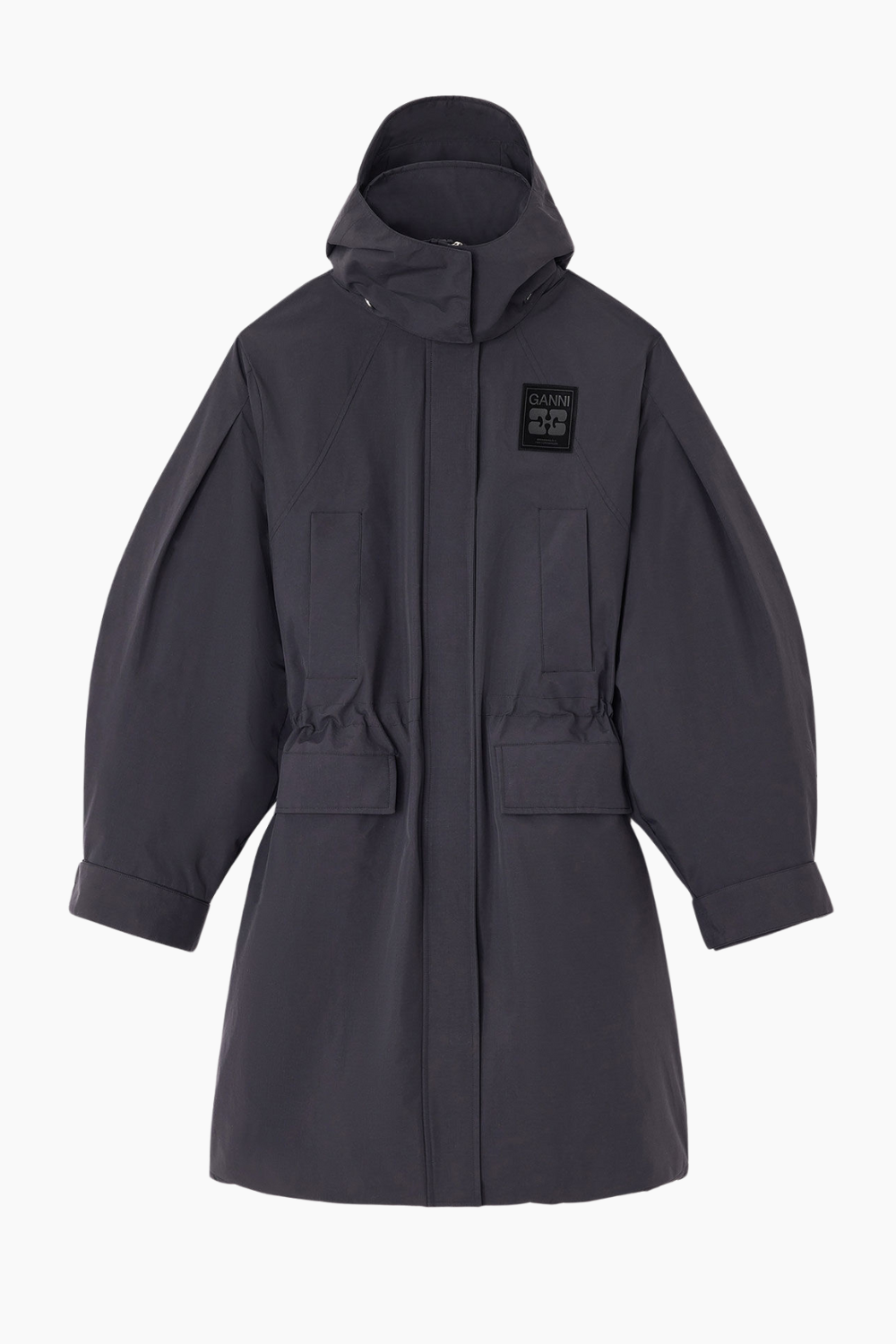 Ripstop Tri-Layer Parka Coat W1012 - Phantom - GANNI