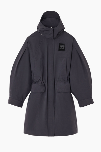 Ripstop Tri-Layer Parka Coat W1012 - Phantom - GANNI