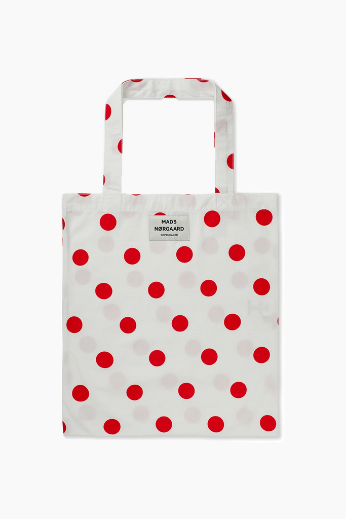 Sacky Atoma Bag  - Dot AOP Fiery Red/White Alyssu - Mads Nørgaard