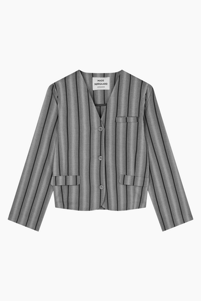 Saul Svea Jacket - Pinstripe/Asphalt - Mads Nørgaard