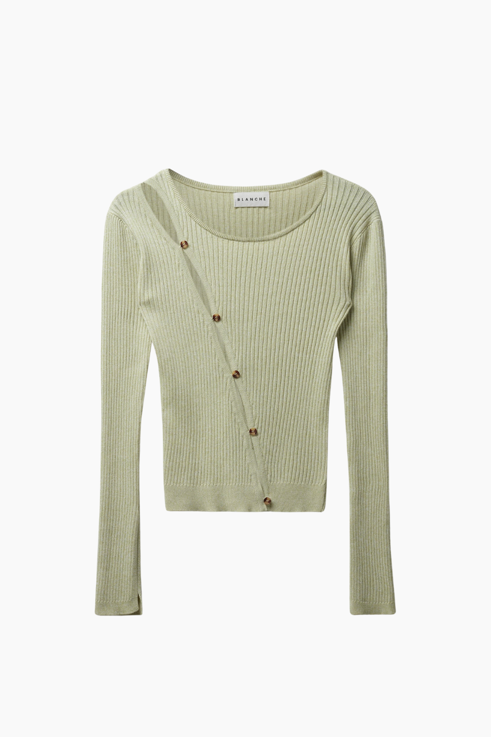 Seawool-BL X-Over Button Jumper - Green Banana - Blanche
