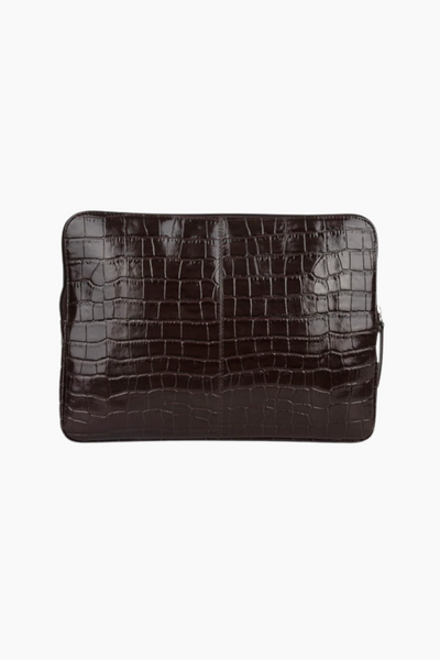 Selma Computer Sleeve - Brown Croco - Silfen Studio