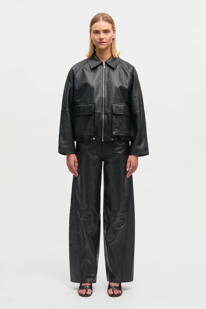 Shiny Leather Christel Pants - Black - Mads Nørgaard