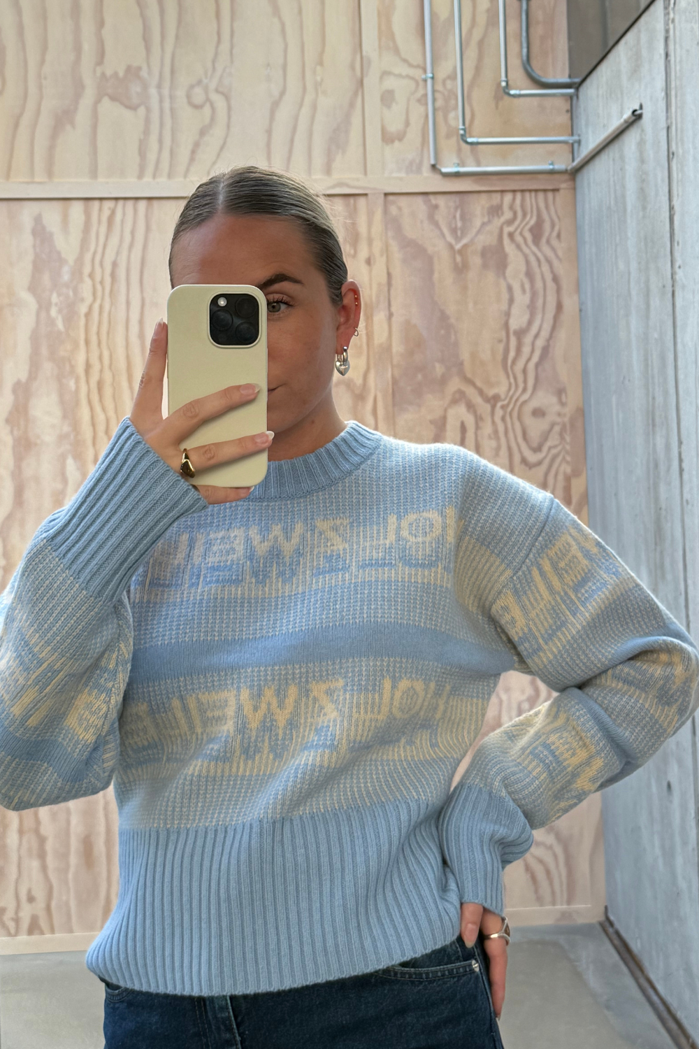 Ski Cropped Crew - Light Blue - Holzweiler