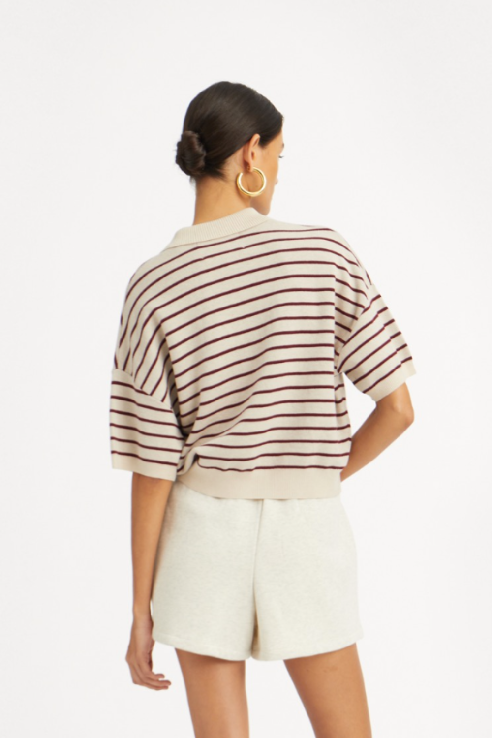 Slinky Knit Polo - Oatmeal Comb. - Rotate