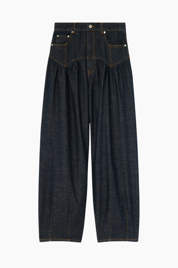 Slub Denim Corset Jeans - Rinse - GANNI