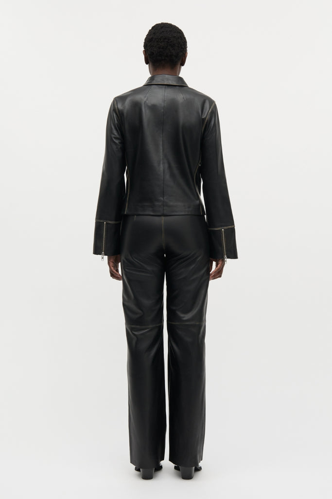 Smooth Leather Pirla Pants - Black - Mads Nørgaard
