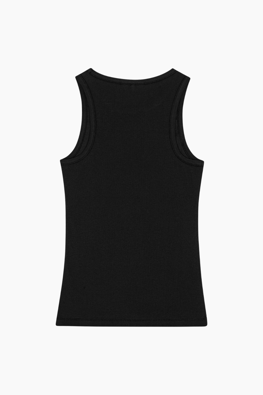 Soft Cotton Rib Tank Top T3898 - Black - GANNI