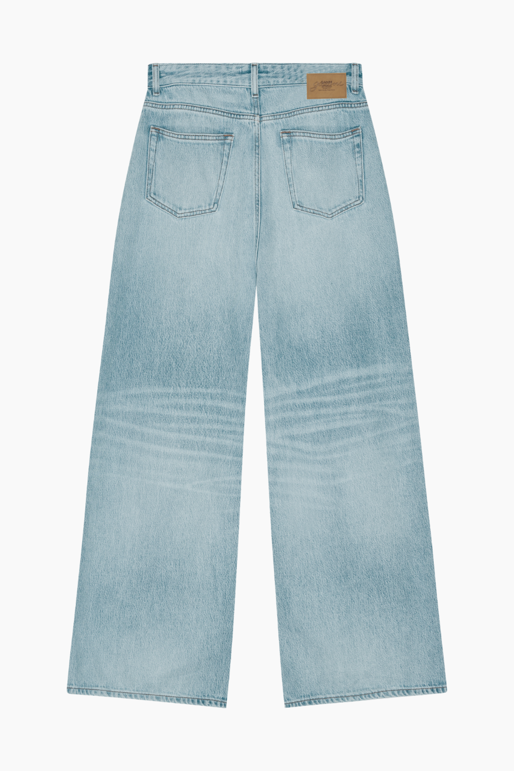 Soft Rigid Denim Baggy Jeans J1743 - Light Blue Stone - GANNI-1