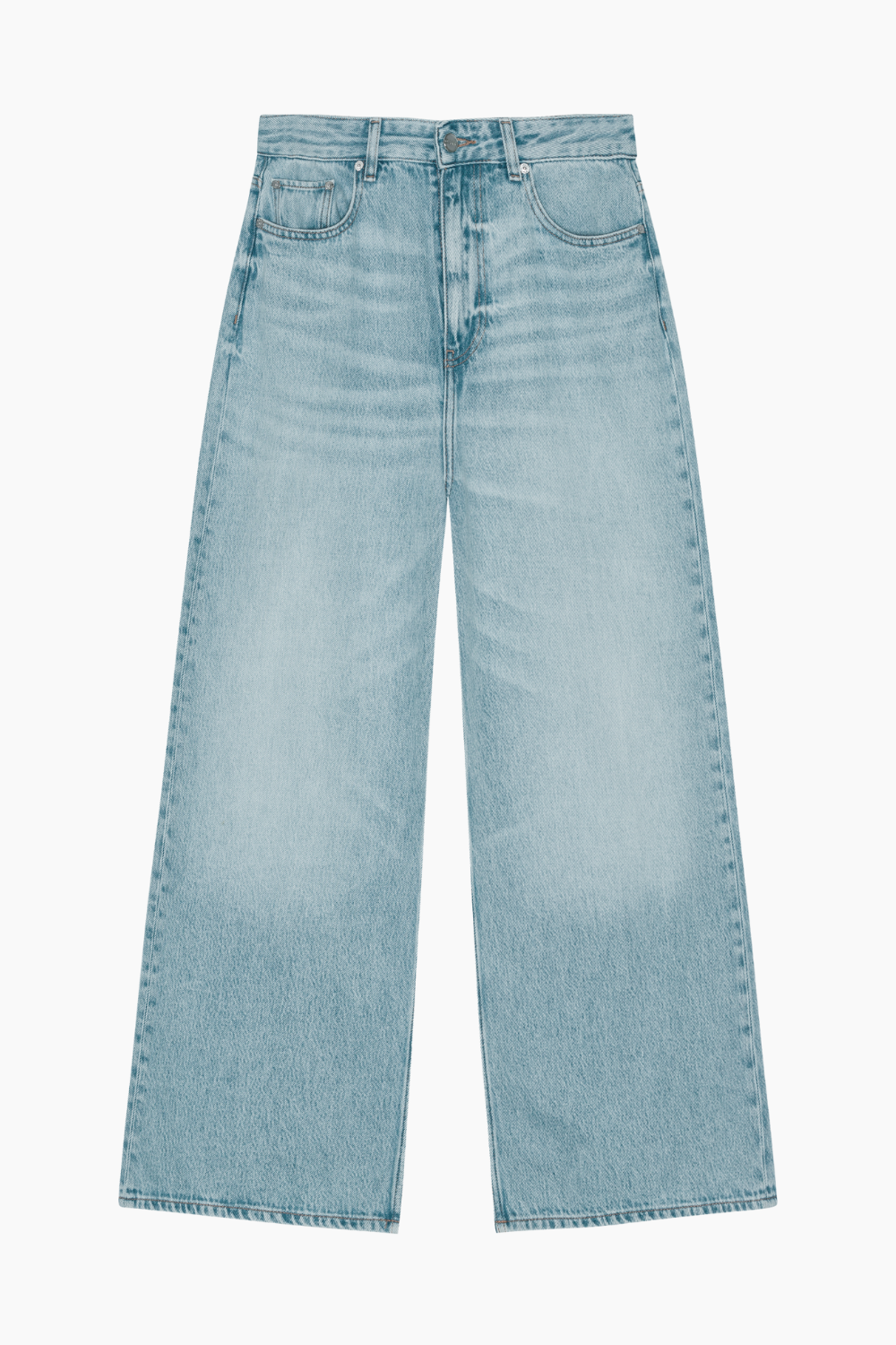 Soft Rigid Denim Baggy Jeans J1743 - Light Blue Stone - GANNI