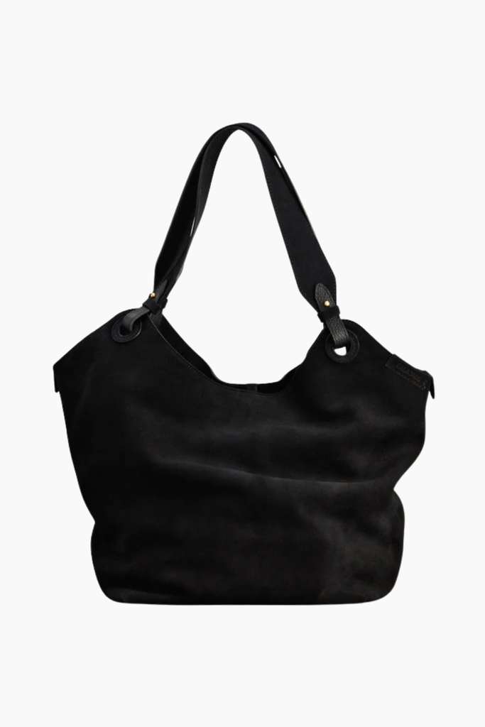 Soho Shoulder Bag - Black Suede - Cala Jade