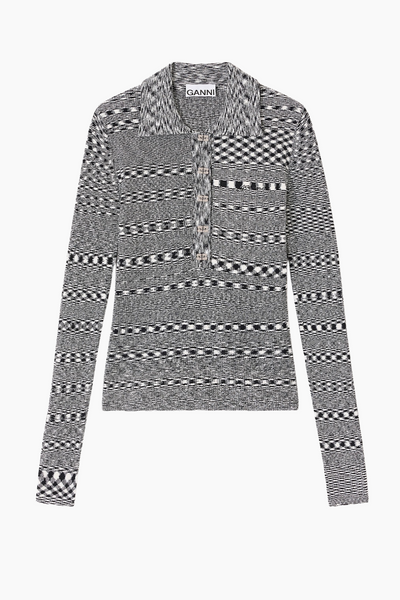 Spacedyed Polo K2606 - Black - GANNI