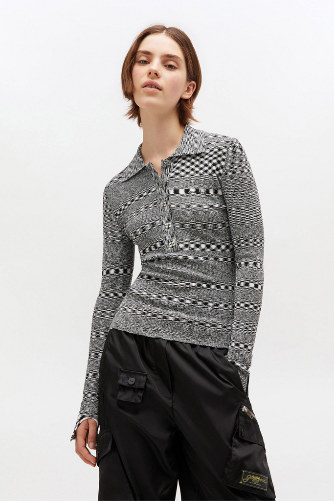 Spacedyed Polo K2606 - Black - GANNI