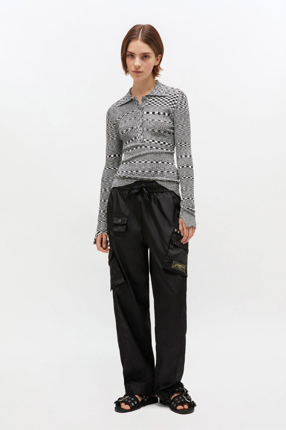 Spacedyed Polo K2606 - Black - GANNI