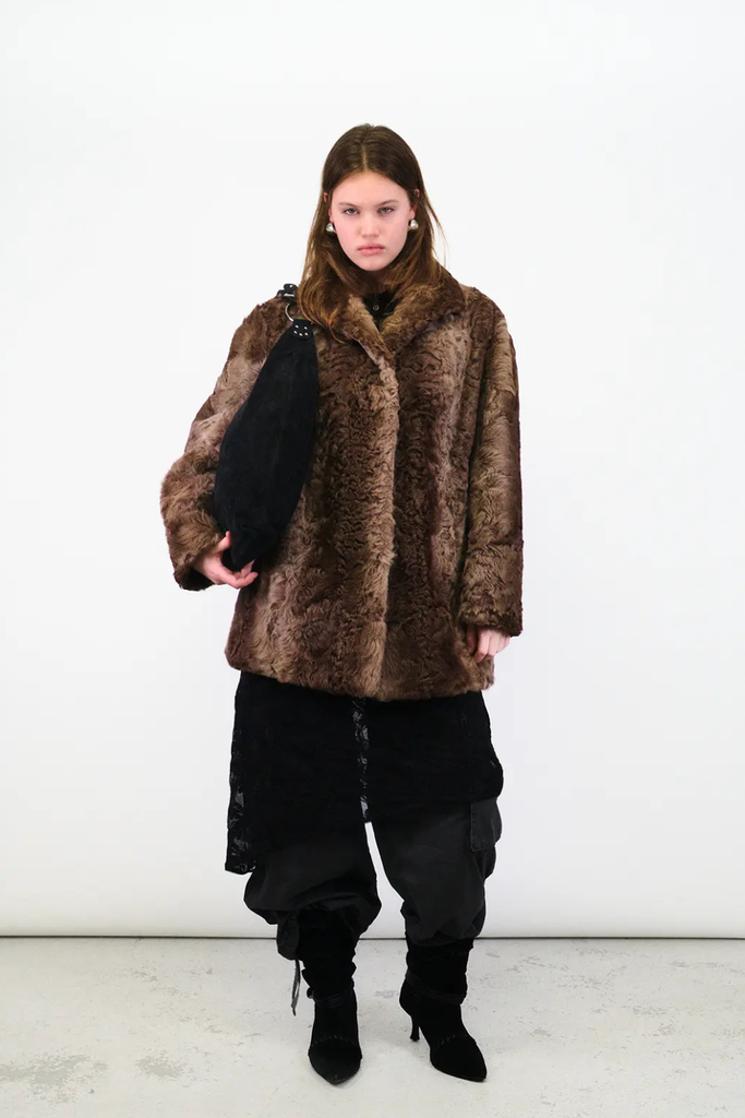 Stevie Shoulder Suede Bag - Black - Silfen Studio