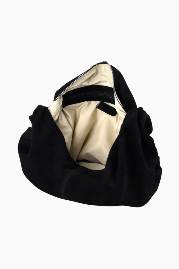 Stevie Shoulder Suede Bag - Black - Silfen Studio