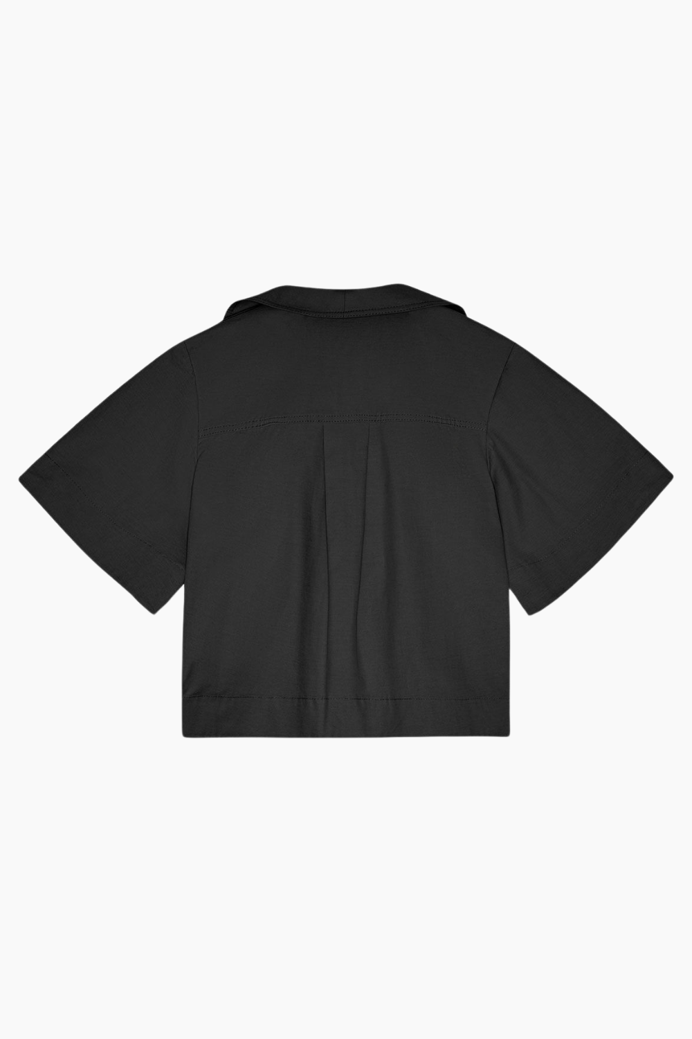 Stretch Cotton Cowl Neck Blouse W0880 - Black - GANNI