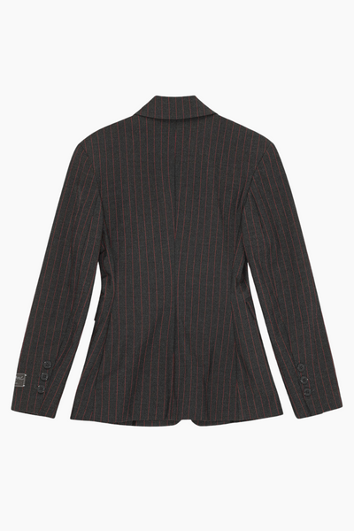 Stretch Stripe Blazer W0578 - Phantom - GANNI