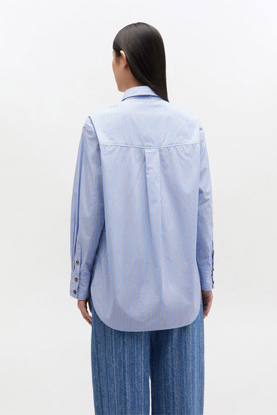 Stripe Cotton Oversized Shirt W0826 - Lavender Lustre - GANNI