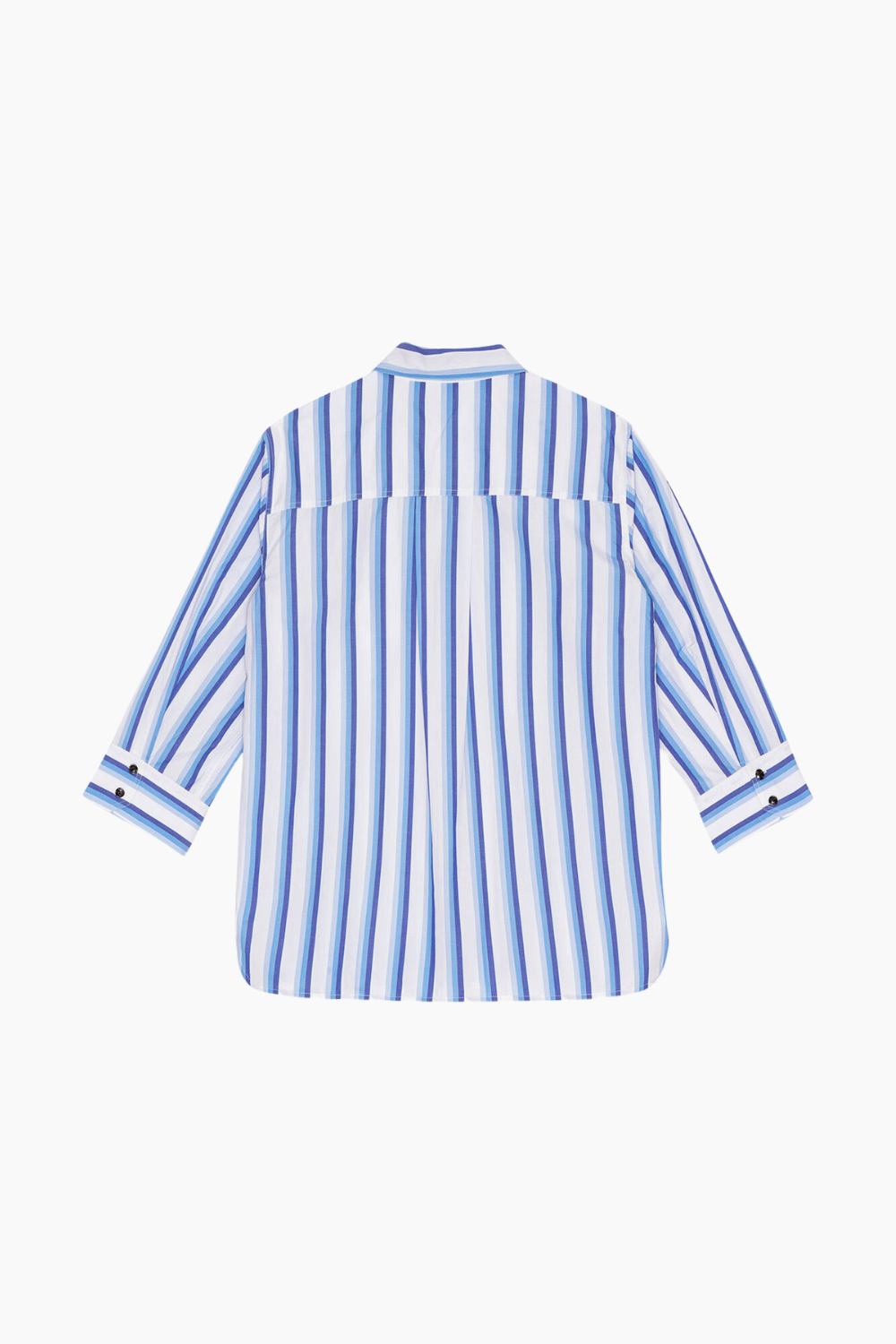 Stripe Cotton Shirt F9153 - Silver Lake Blue - GANNI