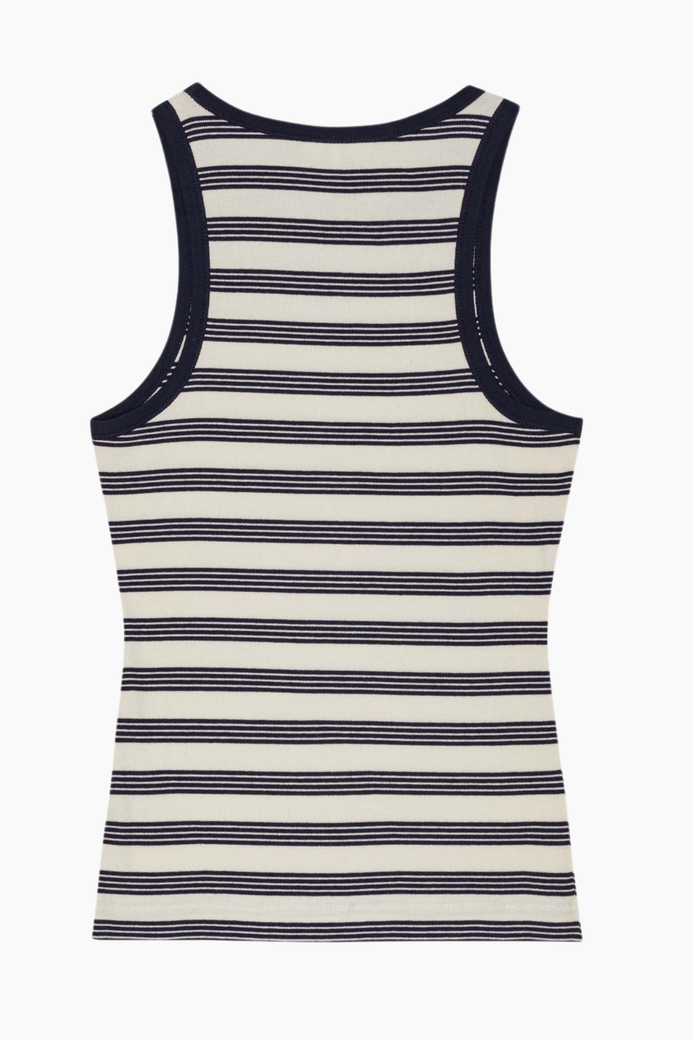 Striped Soft Cotton Rib Tank Top T4144 - Sky Captain - GANNI