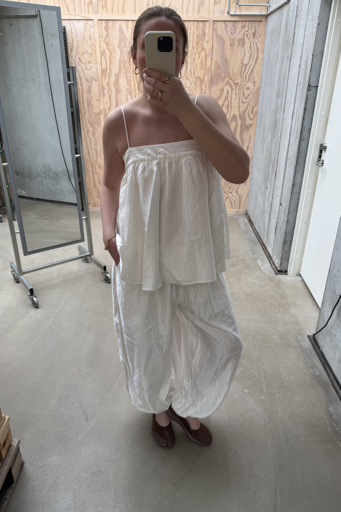 Striped Balloon Pants - Bright White - Rotate