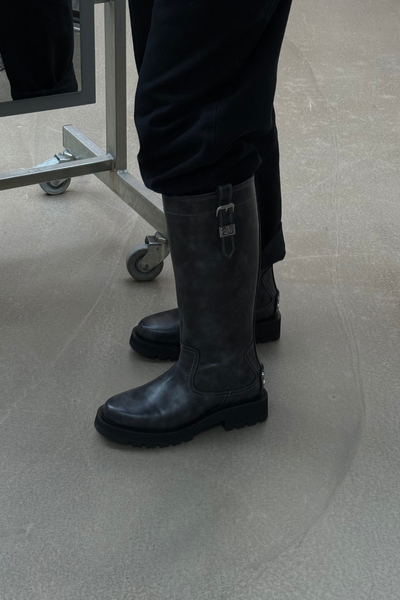 Studs High Boot Vintage S3166 - Ebony - GANNI