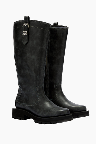 Studs High Boot Vintage S3166 - Ebony - GANNI