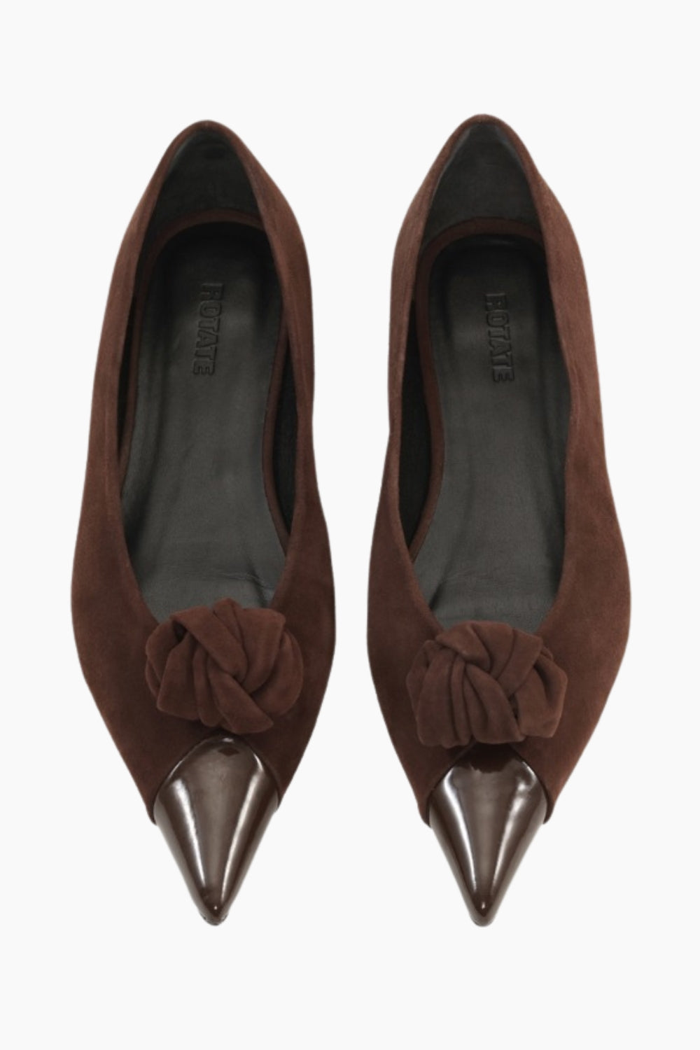 Suede Knot Ballerina - Chocolate Brown - Rotate